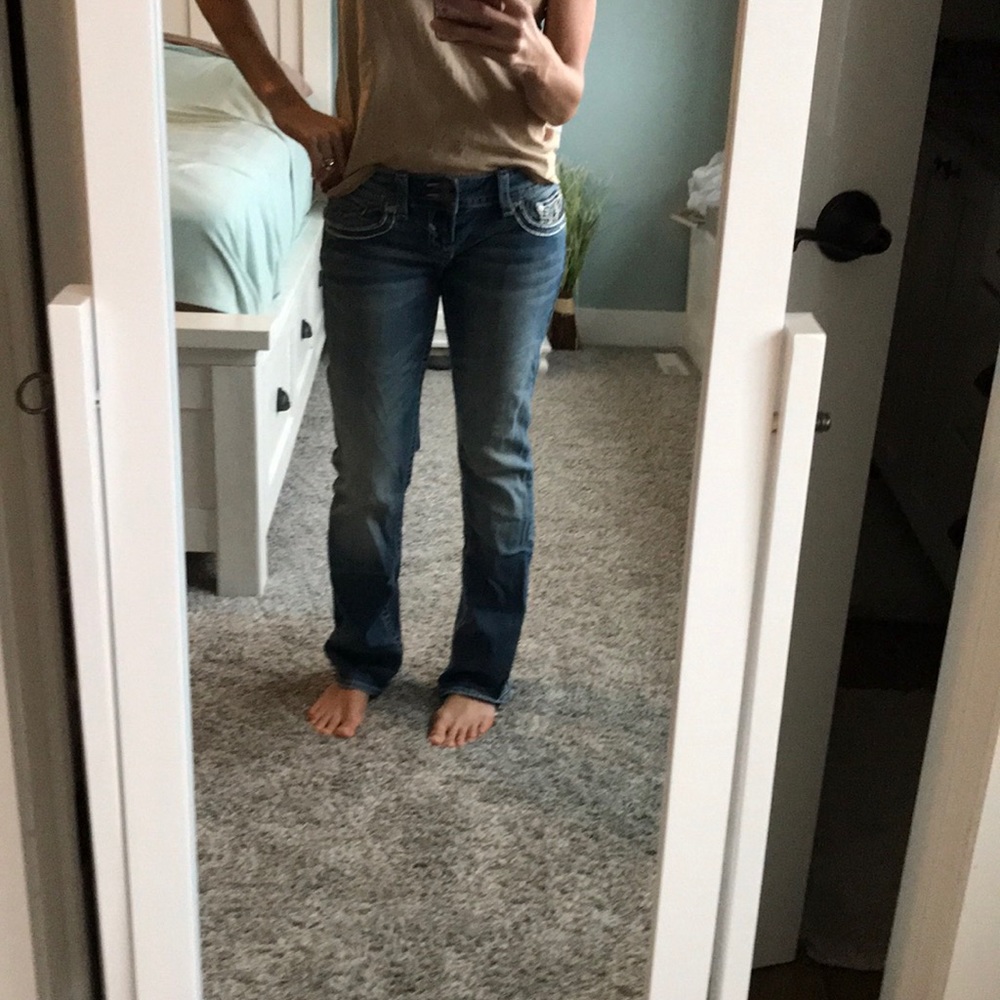 Vigoss boot cut jeans with embellished pockets